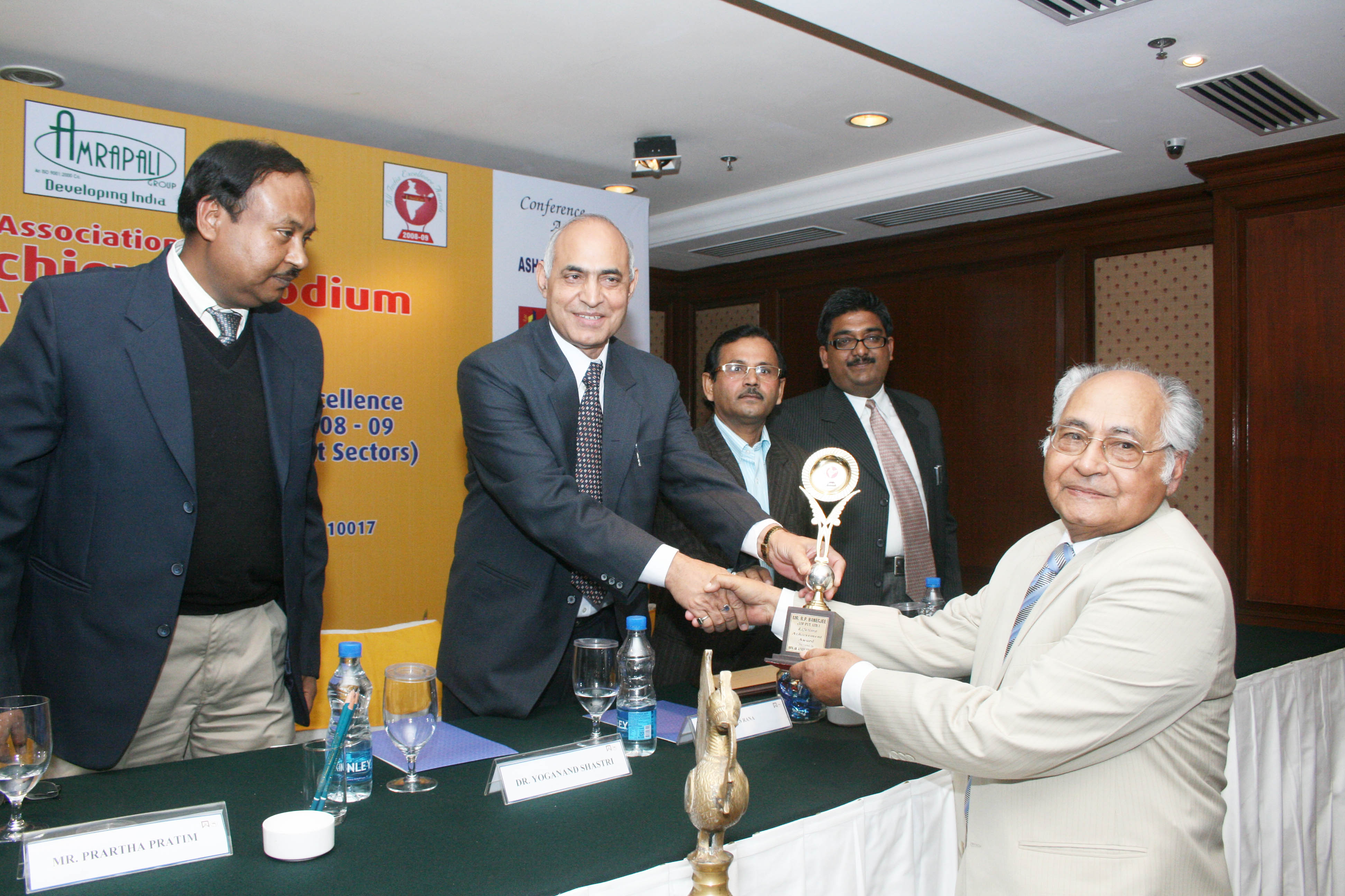 Our Chairman Shri R P Banerjee received the Lifetime Achievement Award for his contribution to the industry from All India Achievers Podium in New Delhi on 25-12-2009